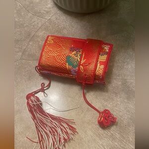 Japanese Omamori amulet charm vintage silk hakoseko showa box luck fortune